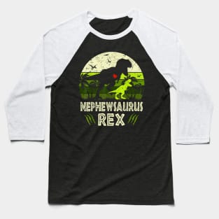 Nephewsaurus T Rex Dinosaur Nephew Saurus Family Matching Baseball T-Shirt